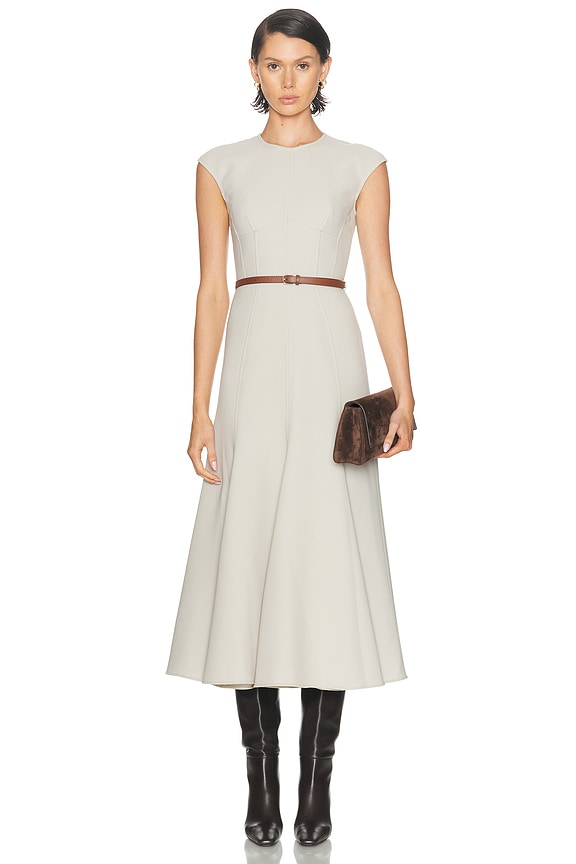 KHAITE Loell Dress in Chalk | FWRD