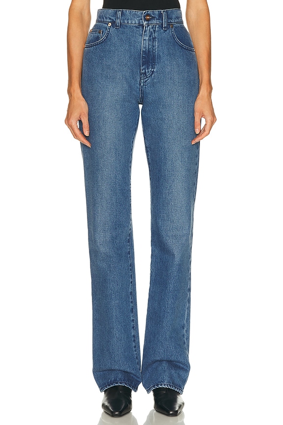 ALAÏA Flare Jean in Bleu Vintage | FWRD