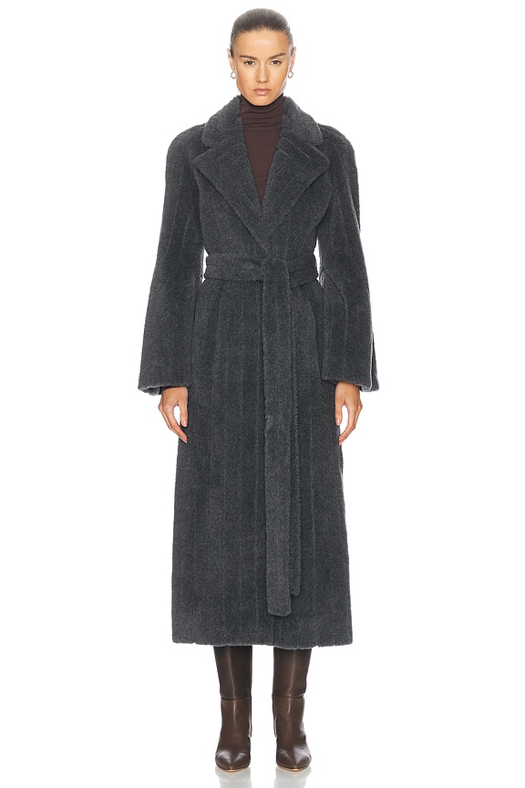 Helsa Italian Wool Blend Topcoat in Charcoal | FWRD