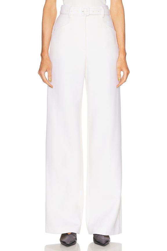 Toteme Wide Suit Trousers in Bone | FWRD