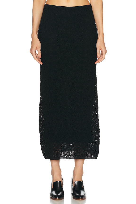 Toteme Rib Knit Maxi Skirt in Black | FWRD