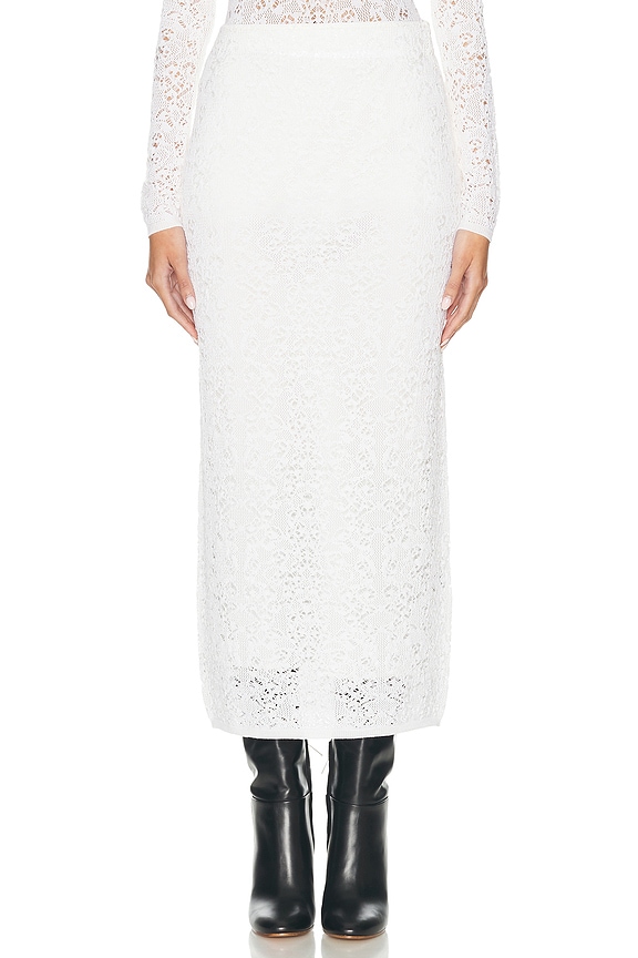 スカート SHEER SENS Whiteskirt White High Waist Sheer Lace Maxi Skirt | Lime Lush Boutique