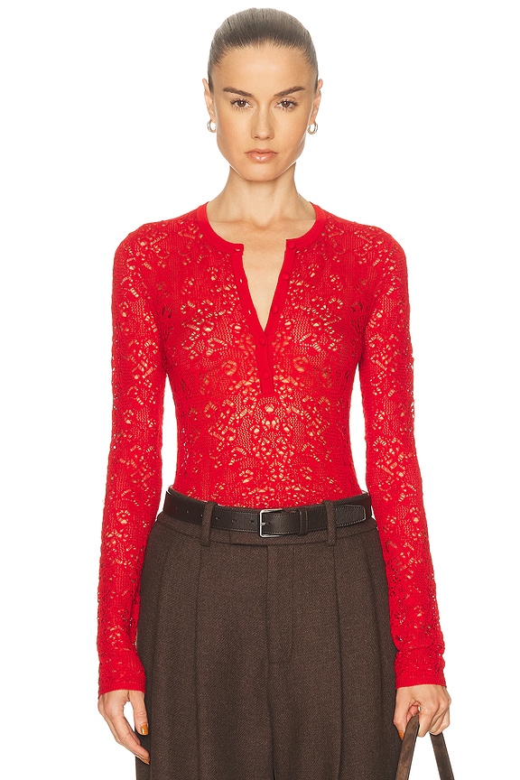 Marine Serre Jacquard Second Skin Top in Fuchsia Pink | FWRD