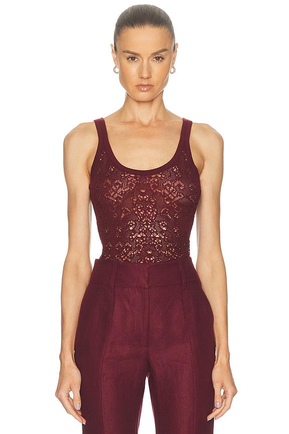 Y/Project Invisible Strap Tank Top in Burgundy | FWRD