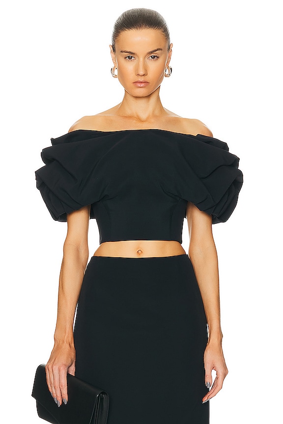 Christopher Esber Veiled Wrap Top in Black | FWRD