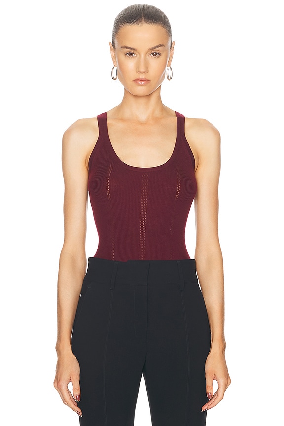 Isabel Marant Etoile Avien Striped Linen Tank in Red | FWRD