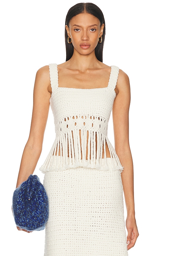 Alexander Wang Logo Elastic Bikini Halter Top in White | FWRD