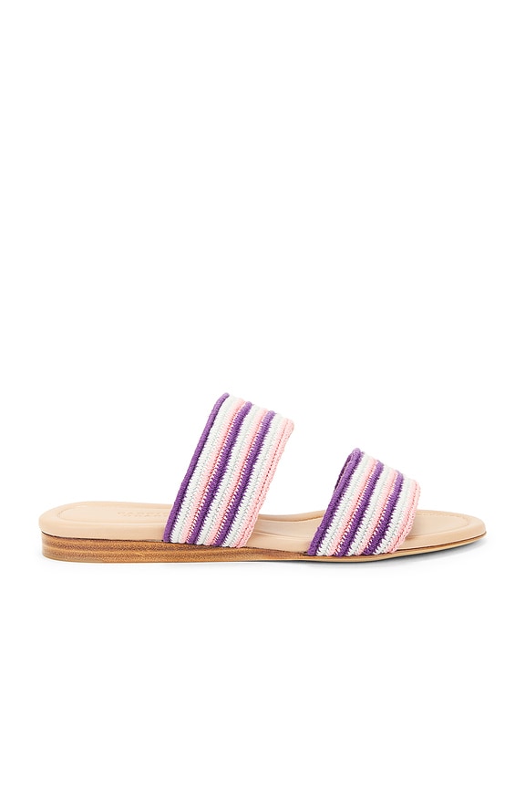 Balenciaga Oval BB Sandals in Light Pink & Nickel | FWRD