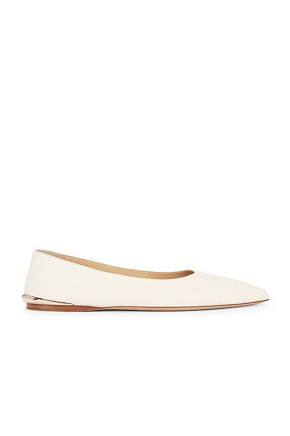 Toteme Asymmetric Ballerina Flat in Snow | FWRD Toteme Asymmetric Ballerina Flat in Snow | FWRD
