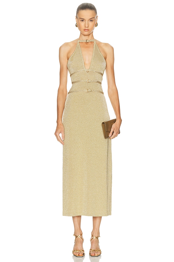 Cult Gaia Cameron Knit Dress in Olive | FWRD