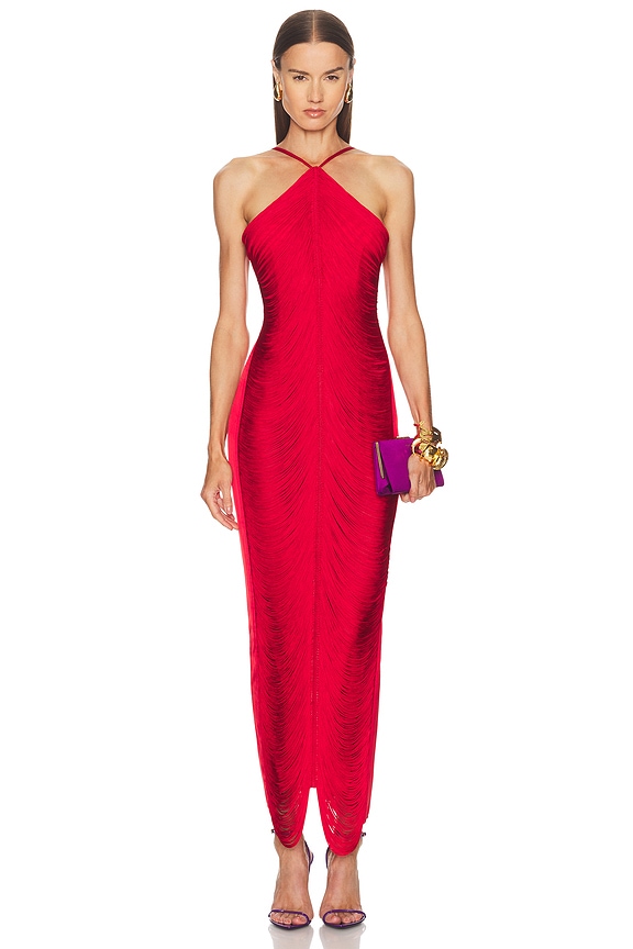 fitted lace wedding dress CLO-LA Coco Mini Dress Red main image 1