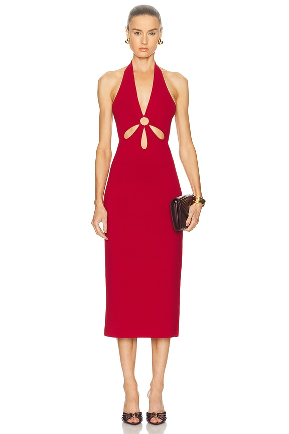 Ganni Halter Dress in Wild Orchid | FWRD