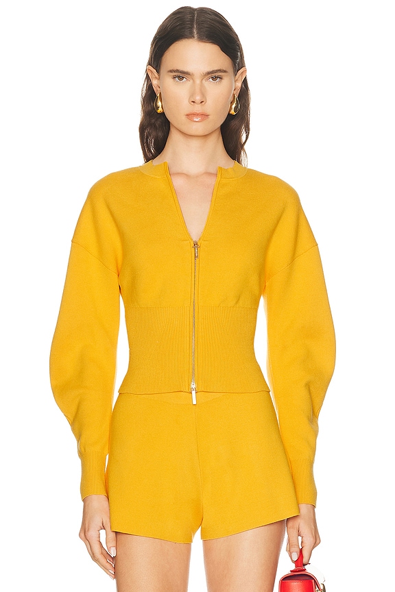 Acne Studios Button Up Cardigan in Light Yellow Mustard | FWRD