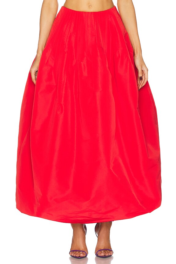 スカート LOULOU DE SAISON FW25 Skirts (CARMEN OCHER) Loulou de Saison Carmen Long Gathered Skirt in Ocher | FWRD