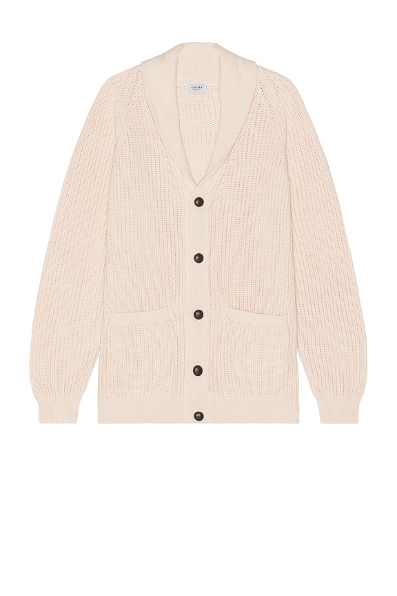 Maison Kitsune Bold Fox Head Patch Cardigan in Grey Melange Maison Kitsune Bold Fox Head Patch Cardigan in Grey Melange