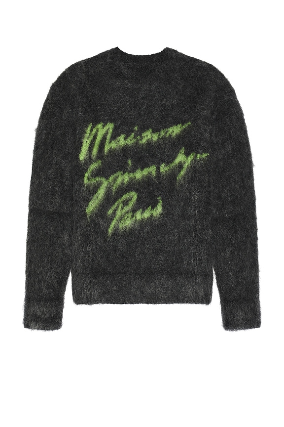 Saint Laurent Sweat 90's Jacquard Sweater in Noir & Natural