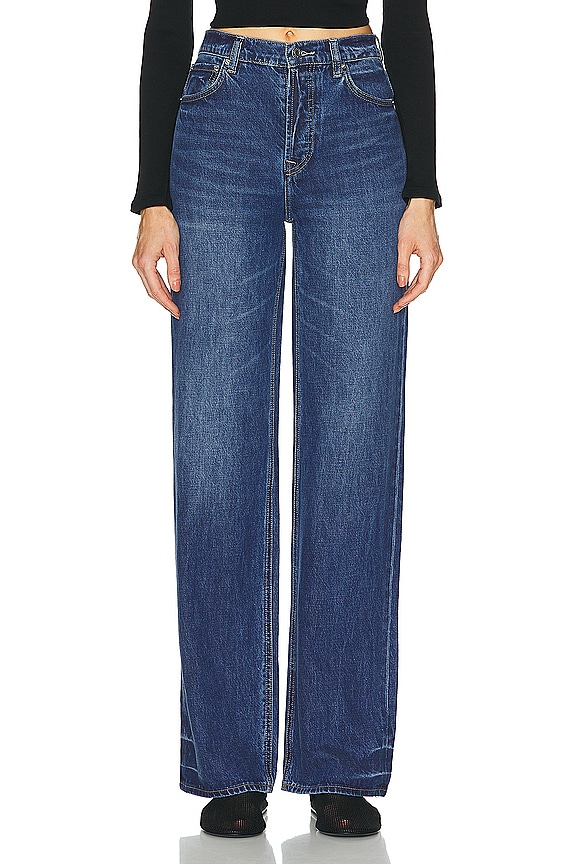 Miu Miu Logo Jean in Azzurro | FWRD Miu Miu Logo Jean in Azzurro | FWRD