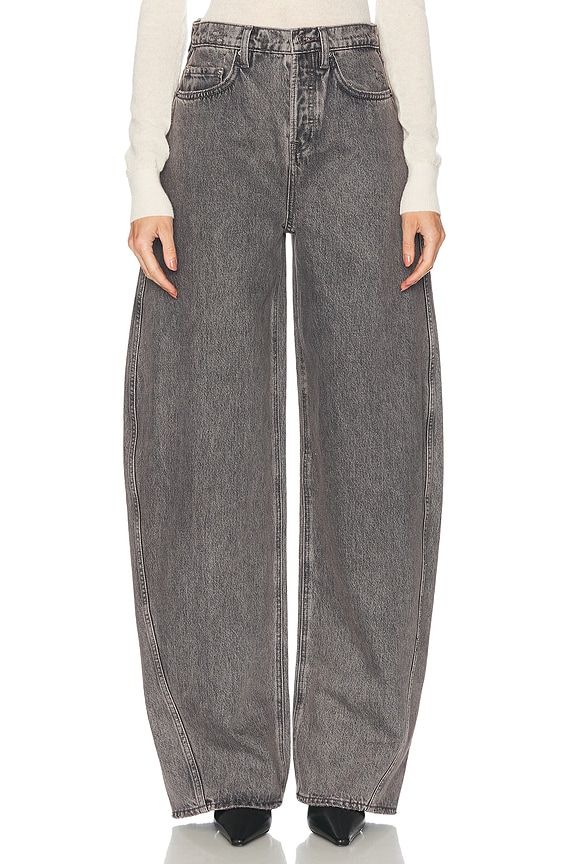 Balenciaga Logo Waistband Jean in Noir & Iceberg | FWRD