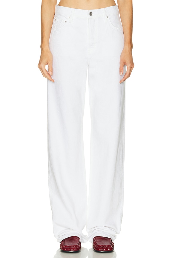 Toteme Twisted Seam Full Length Jeans in Off White | FWRD