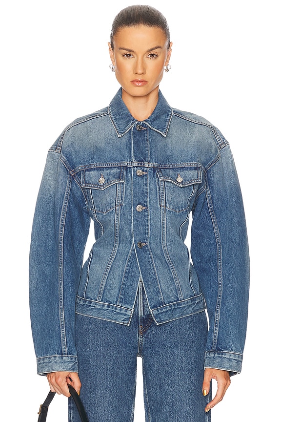 YEEZY Season 5 Classic Denim Jacket in Faded Indigo | FWRD YEEZY Season 5 Classic Denim Jacket in Faded Indigo | FWRD