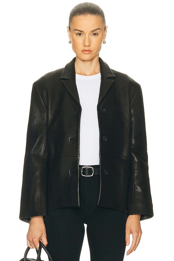 R13 Oversized Motorcycle Jacket in Black & Zebra | FWRD