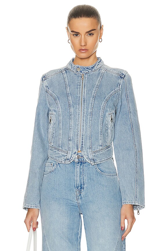Mimchik Moto Denim Jacket in Og Wash | FWRD