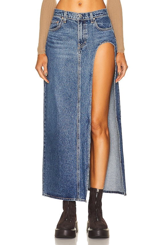 Marni Midi Skirt With Side Slit in Ocean | FWRD