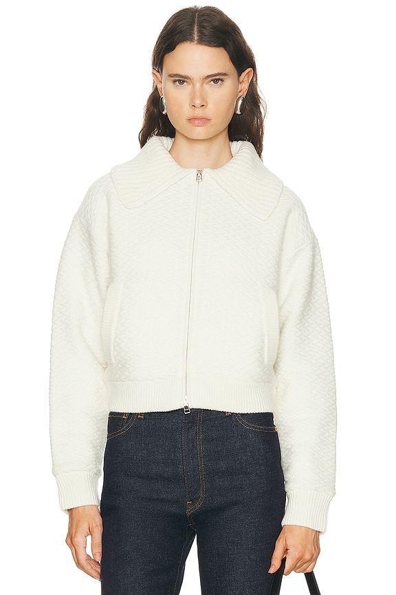 NOUR HAMMOUR Cooper Cropped Light Shearling Jacket in Vanilla | FWRD