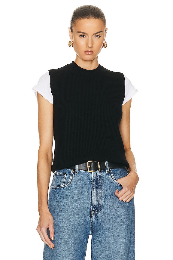 Burberry Zip Front Top in Black | FWRD