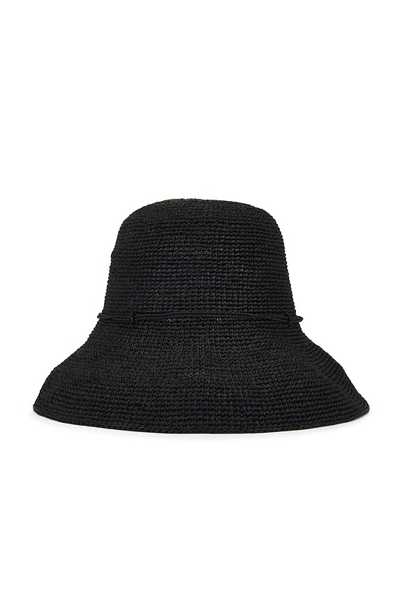 Jenni Kayne Crochet Raffia Sun Hat in Black | FWRD display picture 2