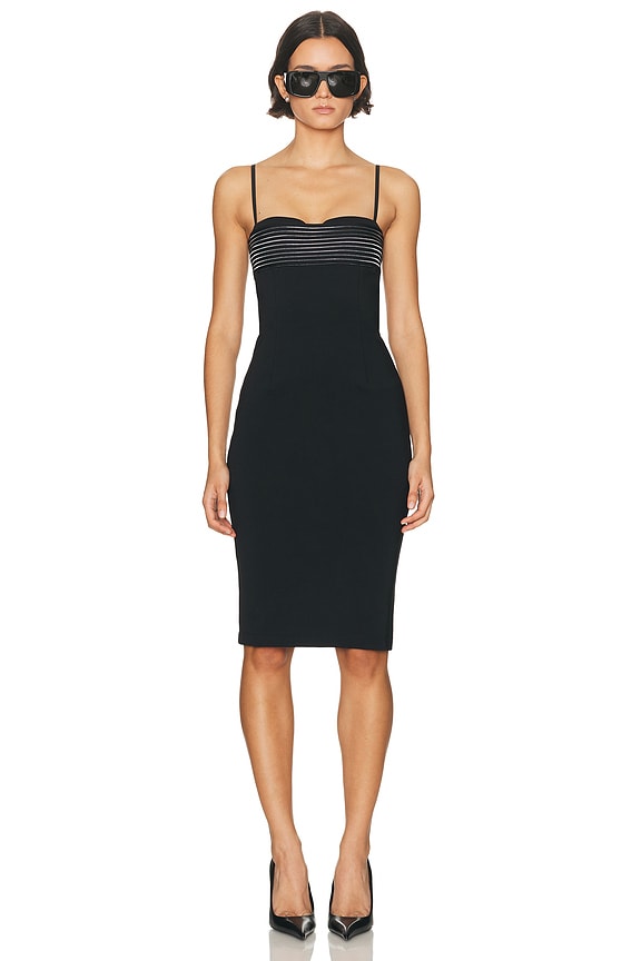 fleur du mal Brilliant Mesh Bustier Dress in Black | FWRD