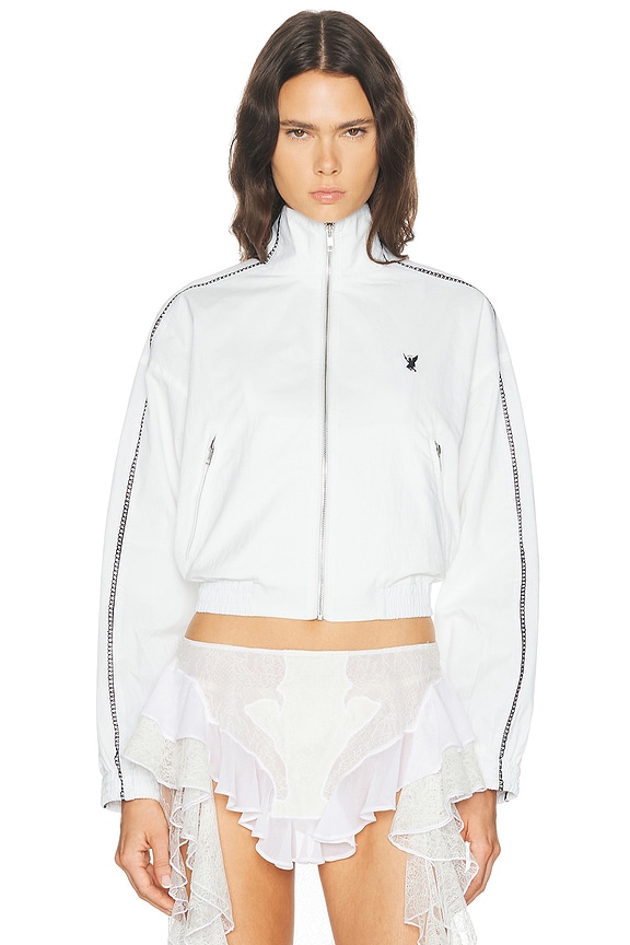Rick Owens Fog Cropped Bomber Jacket in Pearl | FWRD