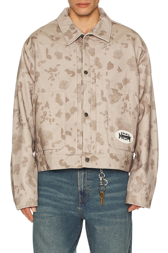 South2 West8 Skull & Target Trainer Jacket in Khaki | FWRD