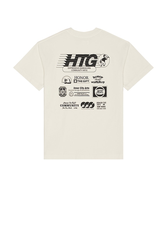 最安値RAF SIMONS  SUMMER GAMES tee Raf Simons Easy Fit Summer Games Tee in White & Black | FWRD