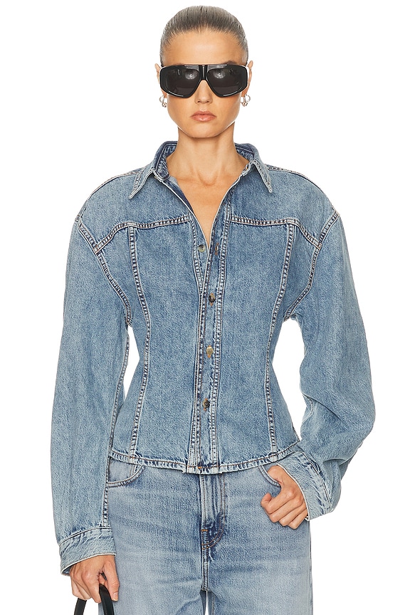 Amiri Chambray Retro Track Jacket in Blue | FWRD