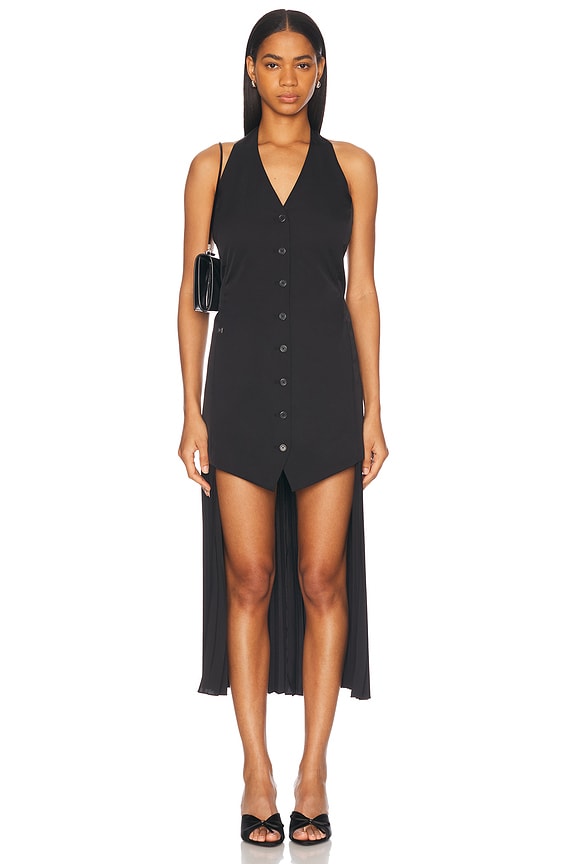 Helmut Lang Shale Jersey Side Tuck Dress in Black | FWRD