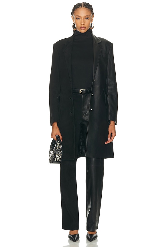 Helmut Lang Distressed Resin Trench in Black | FWRD
