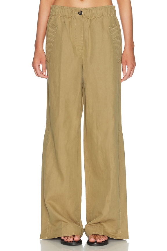 NILI LOTAN Lison Oversized Cargo Pant in OLIVE GREEN | FWRD