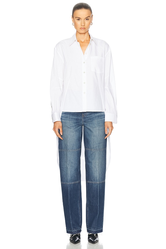 Loewe Stripe Wrap Top in White & Blue | FWRD