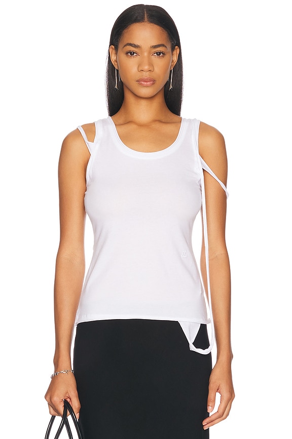 Jean Paul Gaultier Overall Buckle Tank Top in White | FWRD