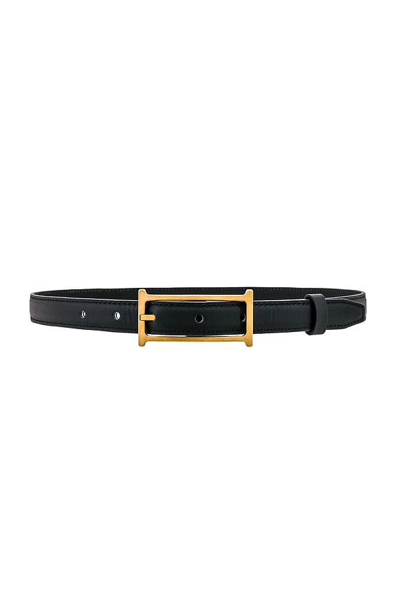 AUREUM Black & Gold Motif Belt in Black | FWRD display picture 1