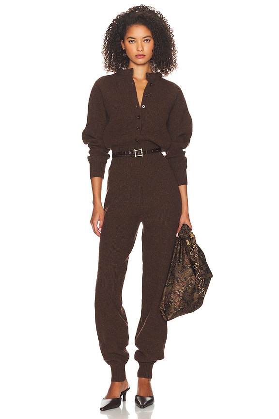 Helsa Paperbag Jumpsuit in Cacao | FWRD