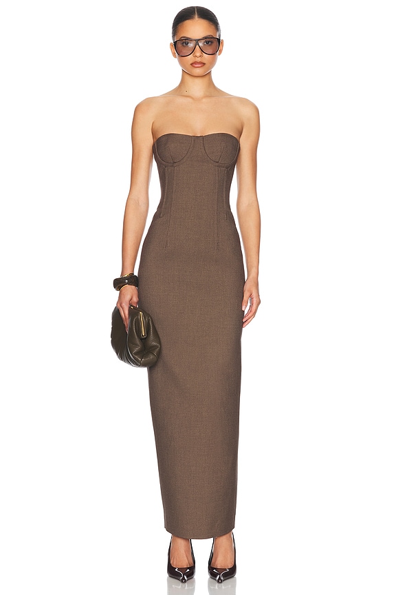 mirror palais brown beaded dress Cream Crochet Maxi Dress – Tarin Thomas main image 1