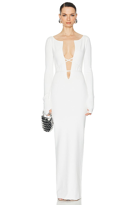 Helsa Jersey Deep V Maxi Dress in Sunlight Yellow | FWRD