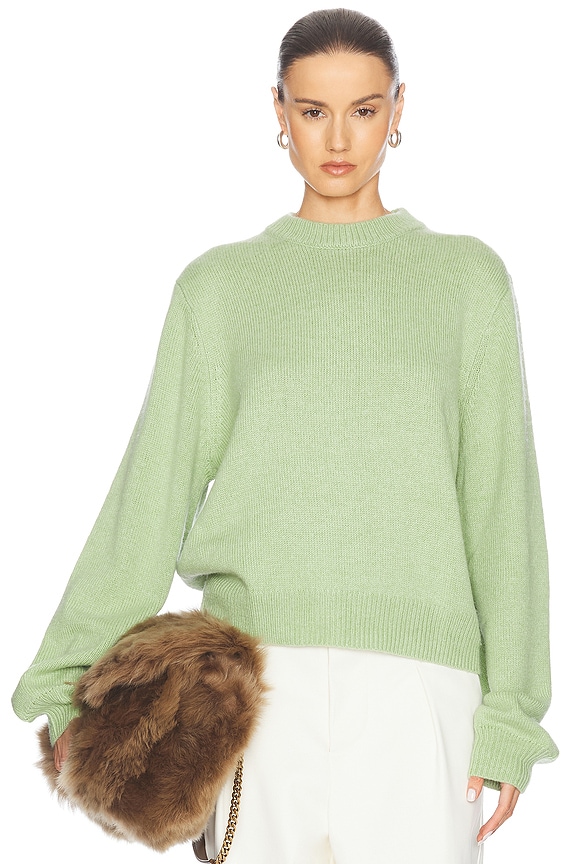 Acne Studios Dramatic Mohair Sweater in Moss Green | FWRD