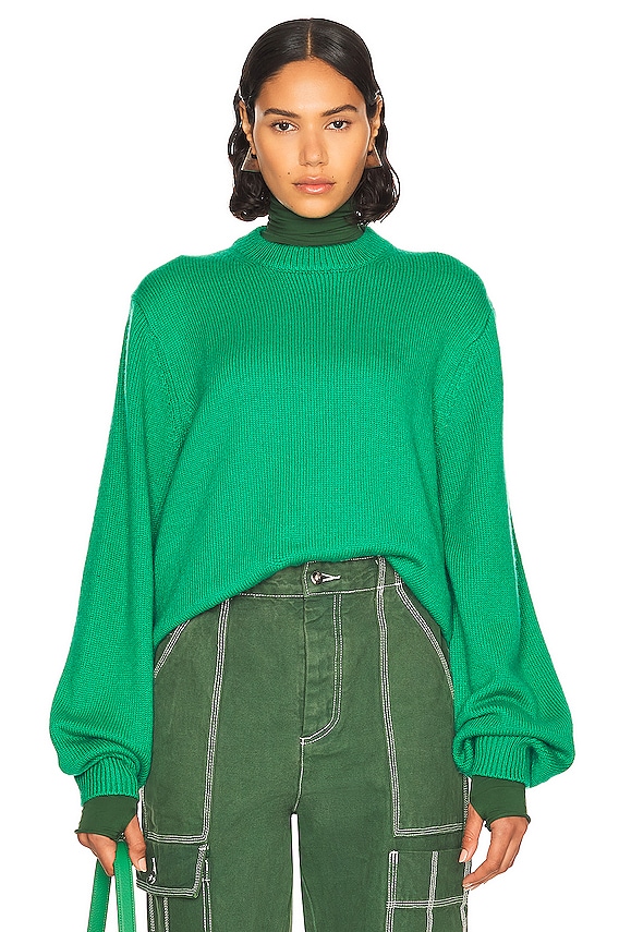 Helsa Jersey Long Sleeve Turtleneck in Forest | FWRD