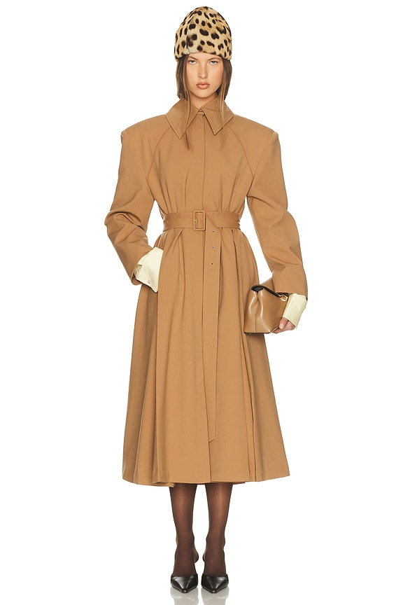 Chloe Leather Coat in Sunset Orange | FWRD