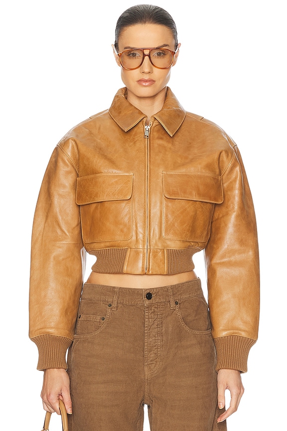 Acne Studios Belted Crop Trench Jacket in Khaki Beige | FWRD