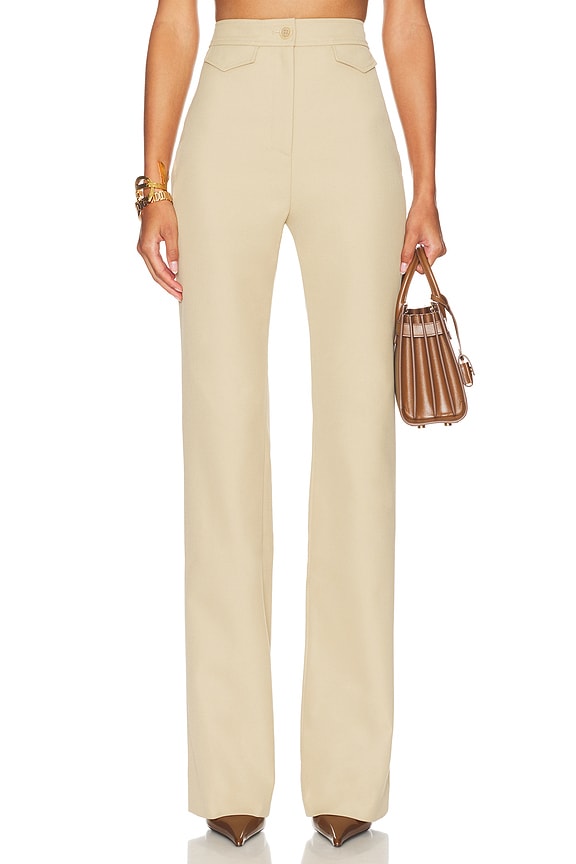 SPRWMN Patch Pocket Flare in Beige | FWRD