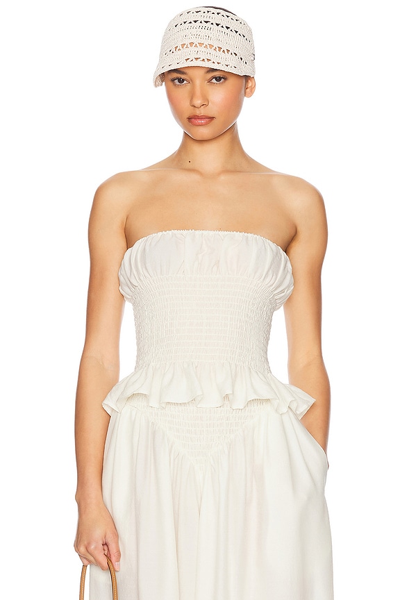 Sally Lapointe Stretch Boucle Flare Bustier in White | FWRD Sally Lapointe Stretch Boucle Flare Bustier in White | FWRD